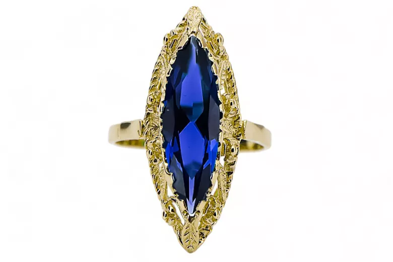 14K Yellow gold Sapphire Ring Vintage vrc005y